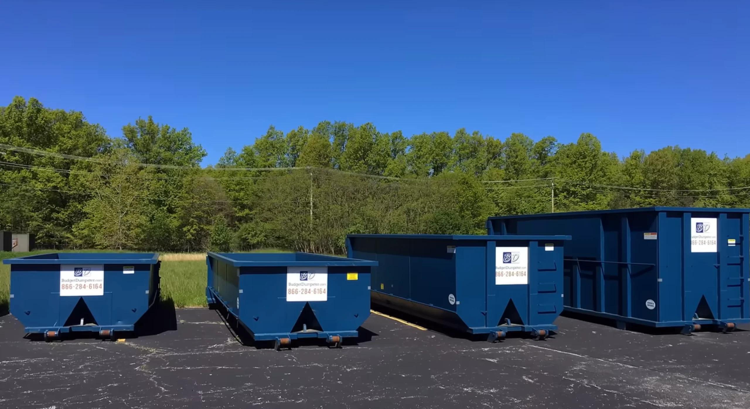 20-yard blue roll-off dumpster New Braunfels TX residential driveway 78132 Comal County